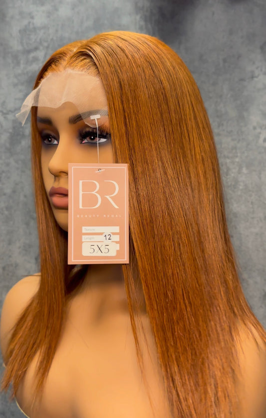 Orange - 5X5 HD Lace Closure Wig